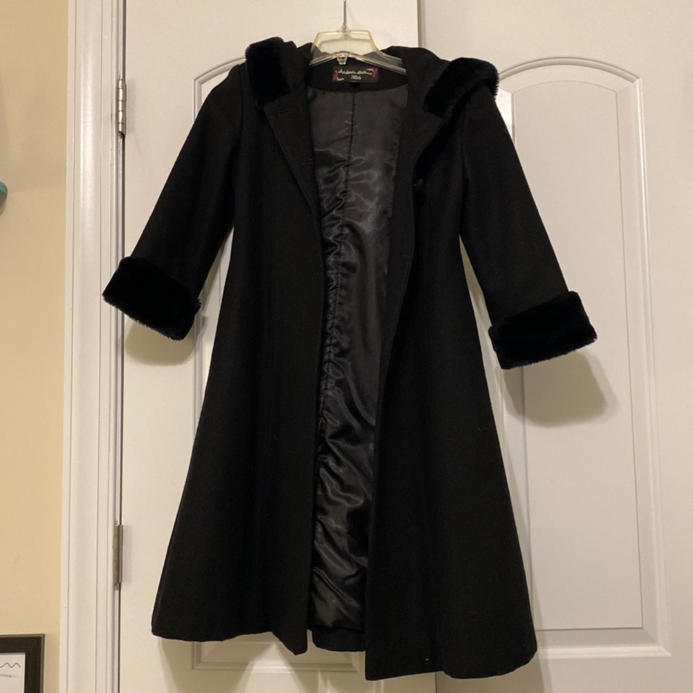 Stephanie Mathews Hooded Wool Dress Coat